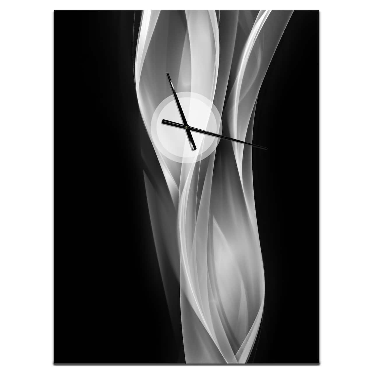 Designart Glittering Silver Pattern Modern Rectangular Wall Clock